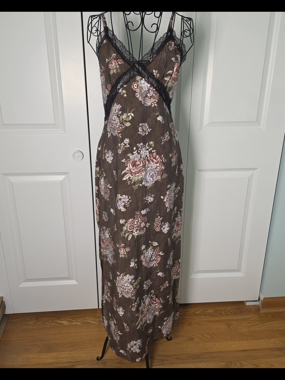 Brock Collection x H&M Floral Lace Slip Maxi Dress Coquette Fairy Grunge